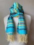 Светлосин шал на райета от 100 % коприна, снимка 3