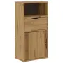 vidaXL Страничен шкаф с чекмедже ODDA 40x24x79cm масивна дървесина бор, снимка 1