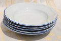 5 бр. стари релефни чинии със син кант, снимка 2