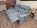Сив диван тройка от плат с електрически релаксиращ механизъм, снимка 7