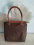 Longchamp Le Pliage  - размер М, дълги дръжки. Кафява, снимка 3