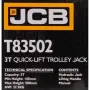 Крик крокодил 3 тона с педал 145 – 500mm JCB – T83502, снимка 6
