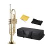 Ammoon Trumpet Bb Gold - Тромпет с твърд куфар /чисто нов най-добра цена/, снимка 1 - Духови инструменти - 44491506