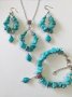 Уникално красив Бохо комплект обеци и колие с естествени Тюркоази. , снимка 10