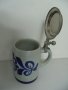 № 5633 стара порцеланова халба с метален капак   - надпис / маркировка  - размери - височина 16 см ,, снимка 2