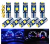Нови 10 бр. малки габаритни крушки за арматурно табло T5 3SMD LED супер ярък 3030 LED вътрешно освет, снимка 13