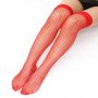 Еротични червени мрежести чорапи за жартиер - Код: G1972, снимка 2