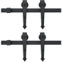 vidaXL Комплект механизъм за плъзгаща врата, 2х183 см, стомана, черен（SKU:275606
