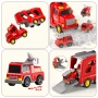 Детски Камион Пожарна – Голям Автовоз със Звук и Светлина - КОД 4787, снимка 8