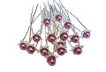 Фуркети тъмно лилава перла и кристали-15 броя в кутия , снимка 1 - Аксесоари за коса - 40582531