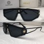 Versace 2023 дамски мъжки слънчеви очила маска черни кафяви прочрачни, снимка 7