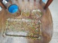 Меден поднос с медна кутия и медна чинийка клетъчен емайл от Турция ръчна изработка, снимка 1 - Други ценни предмети - 38964132