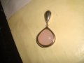 ПОЗЛАТЕН СРЕБЪРЕН АРТ МЕДАЛЬОН СРЕБРО 925 с ЮВЕЛИРНО ШЛИФОВАН РОЗОВ ОПАЛ 25164, снимка 16