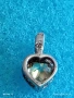 Сребърно колие във формата на сърце ❤️ с естествен лимонов ТОПАЗ елегантен дизайн 52752, снимка 6
