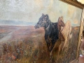 Старинно маслено платно "Руски борзои" – Музеен размер (140х110 см), снимка 9