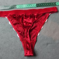 S/M червен плюшен комплект от прашка и бюстие, снимка 9 - Бельо - 40959474