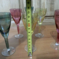 Стъклени чаши чашки цветно стъкло, снимка 3 - Антикварни и старинни предмети - 36212567