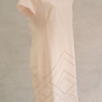 Бледорозова рокля с фигурални мотиви Margo Collection 2XL, снимка 3 - Рокли - 42638368