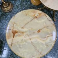 Чудесна антикварна белгийска бронзова маса с плот от оникс , снимка 5 - Антикварни и старинни предмети - 44835616