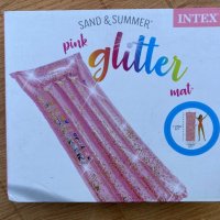 Розов надуваем дюшек - Intex Glitter Pink до 100кг, снимка 1 - Други спортове - 40566412