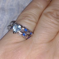 Двоен пръстен със Сърце, снимка 2 - Пръстени - 39869612