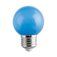 Лампа сфера мини, синя, LED, клас F, цокъл E27, 220V, 1W, снимка 1 - Крушки - 42341667