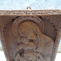 Стара восъчна икона за стена религия богородица, снимка 3 - Антикварни и старинни предмети - 36129184