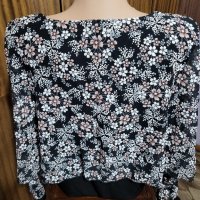 Дамска блуза от шифон на цветя, снимка 3 - Блузи с дълъг ръкав и пуловери - 42385884