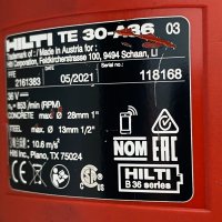 Hilti TE 30-A36 ATC/AVR - Безчетков акумулаторен перфоратор, снимка 6 - Други инструменти - 42250023