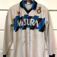 Inter Milan 1990/91 автентична футболна блуза с автографи S, снимка 12 - Футбол - 41876860
