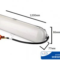 LED Осветително тяло 120см 60W 7200lumen Влагозащитено IP65 V-tac Samsung диод 5г, снимка 2 - Лед осветление - 33924352