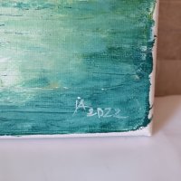 Картина "Лодки" - маслени бои на платно - 30/30см, снимка 6 - Картини - 39435708