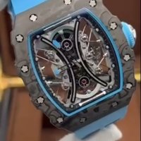 Мъжки луксозен часовник Richard Mille RM 53-01 Blue Rubber Strap Super High Quality , снимка 12 - Мъжки - 41568105