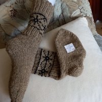 Ръчно плетени мъжки чорапи от вълна, размер 38, снимка 1 - Мъжки чорапи - 41784552