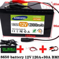 12V 120Ah литиева-йонна акумулаторна батерия, защита BMS и 12.6V зарядно устройство, снимка 2 - Друга електроника - 38754587