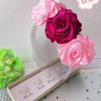 Диадема 3 рози малиново-розово, модел 323, снимка 2 - Аксесоари за коса - 44259778