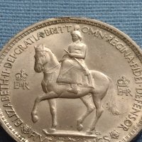 Монета 5 шилинга 1953г. Англия Коронацията на Елизабет втора за КОЛЕКЦИОНЕРИ 40416, снимка 7 - Нумизматика и бонистика - 42697793