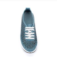 Дамски обувки от естествена кожа с перфорация в синьо , снимка 4 - Дамски ежедневни обувки - 41895245