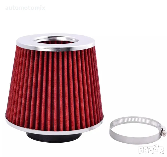 Спортен филтър за автомобил с три адаптора,Червен - 2004, снимка 1