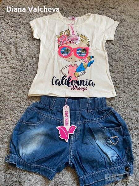 Нов с етикет комплект тениска и къси гащи, снимка 1