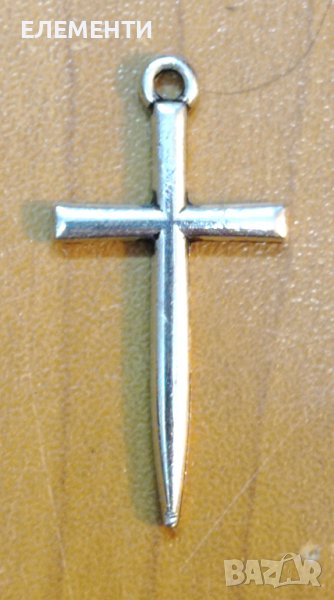 Метален Елемент / Медальон - КРЪСТ, снимка 1