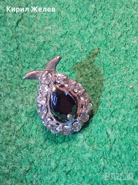 СТАРА СРЕБЪРНА СКЪПОЦЕННА РЕТРО АРТ ОБЕЦА ОКСИДИРАНО СРЕБРО с МАРКАЗИТ и ЦИРКОНИ 32368, снимка 1