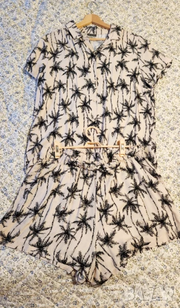 Трендов летен комплект с палми, снимка 1