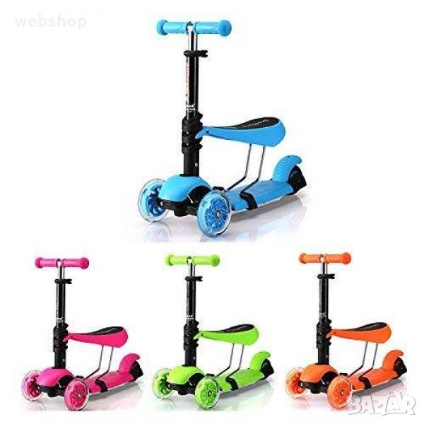 ДЕТСКА ТРОТИНЕТКА / СКУТЕР СЪС СЕДАЛКА И ТРИ КОЛЕЛА, снимка 1