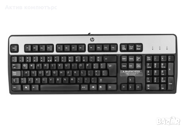 Клавиатура HP KU-0316 USB Silver/Black, снимка 1