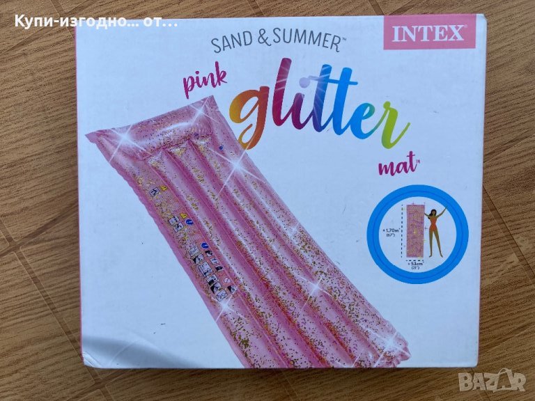 Розов надуваем дюшек - Intex Glitter Pink до 100кг, снимка 1