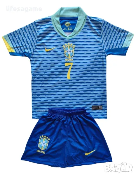 Детски футболен екип Бразилия Винисиус комплект тениска и къси панталони Brazil Vini Jr , снимка 1