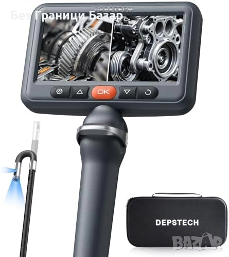 Нов DEPSTECH ендоскоп 210° с двойна камера, 5" екран и регулируемо осветление, снимка 1