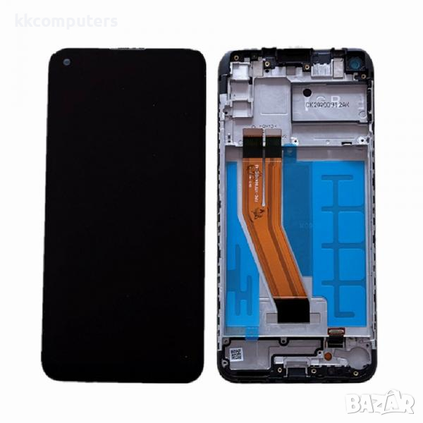 LCD Дисплей С РАМКА за Samsung SM-A115F Galaxy A11 / GH81-18760A / Черен / Оригинал Service Pack, снимка 1