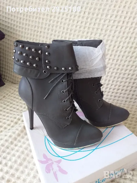 Дамски боти висок ток 37, снимка 1